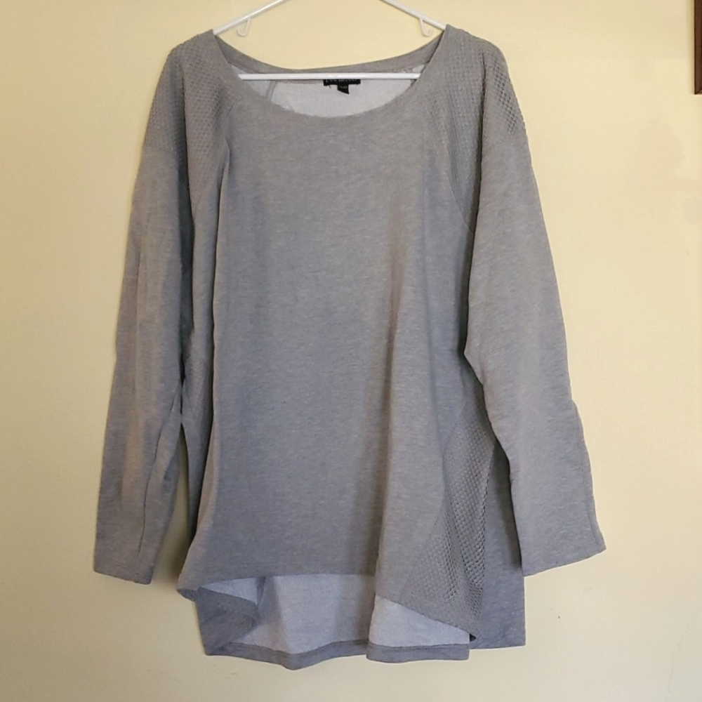 Lane Bryant Hi-Lo Terry Sweatshirt with Mesh Shoulder Detail Size 26/28